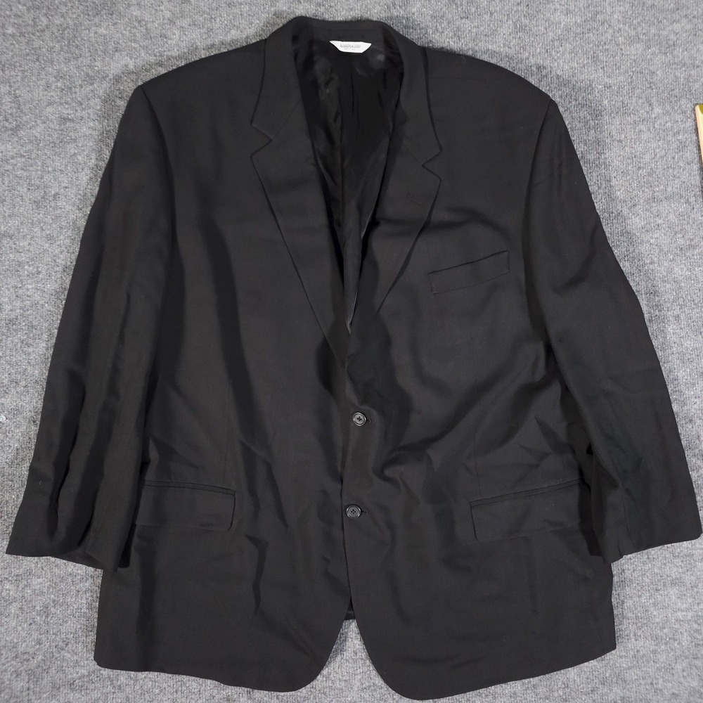 Joseph & Feiss International Comfort Stretch Black Worsted Wool Blazer 52R